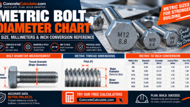 Metric Bolt Diameter Chart - M Size, Millimeters & Inch Conversion