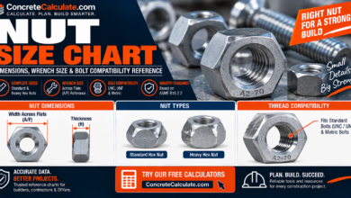 Nut Size Chart - Dimensions, Wrench Size & Bolt Compatibility