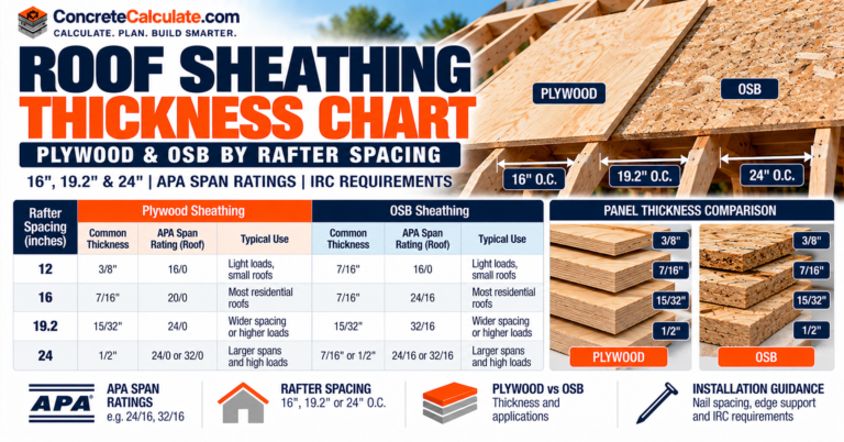 Roof Sheathing Thickness Chart - Plywood and OSB Requirements