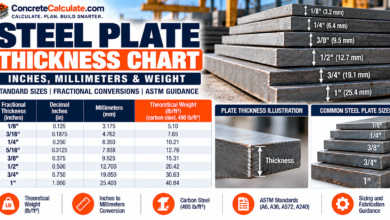 Steel Plate Thickness Chart - Standard Sizes and Weight