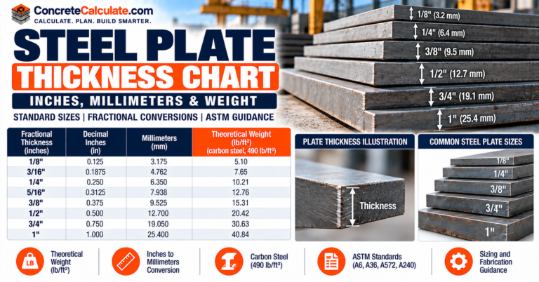 Steel Plate Thickness Chart - Standard Sizes and Weight
