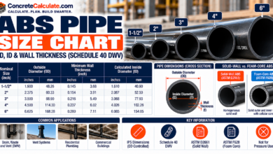 ABS Pipe Size Chart - Dimensions, OD, ID and Wall Thickness