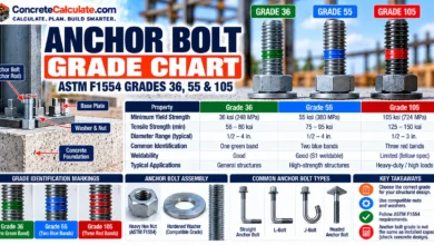 Anchor Bolt Grade Chart - ASTM F1554 Grade 36, 55 & 105