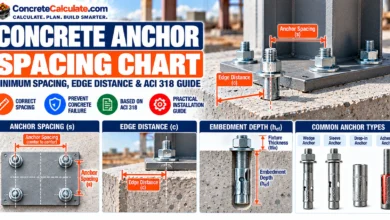 Concrete Anchor Spacing Chart - Minimum Spacing and Edge Distance