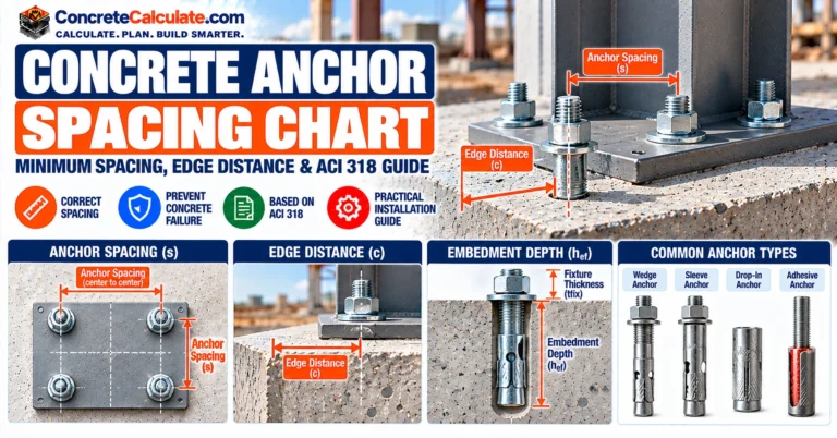 Concrete Anchor Spacing Chart - Minimum Spacing and Edge Distance