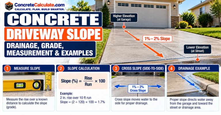 Concrete Driveway Slope - Drainage, Grade, Measurement and Examples