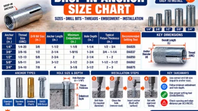 Drop In Anchor Size Chart - Thread Sizes, Drill Bits & Embedment