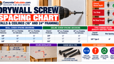 Drywall Screw Spacing Chart - Walls, Ceilings and Framing