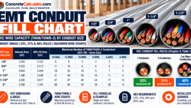 EMT Conduit Fill Chart - Maximum Wires by Conduit Size