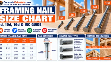 Framing Nail Size Chart - Lengths, Diameters and Code Requirements