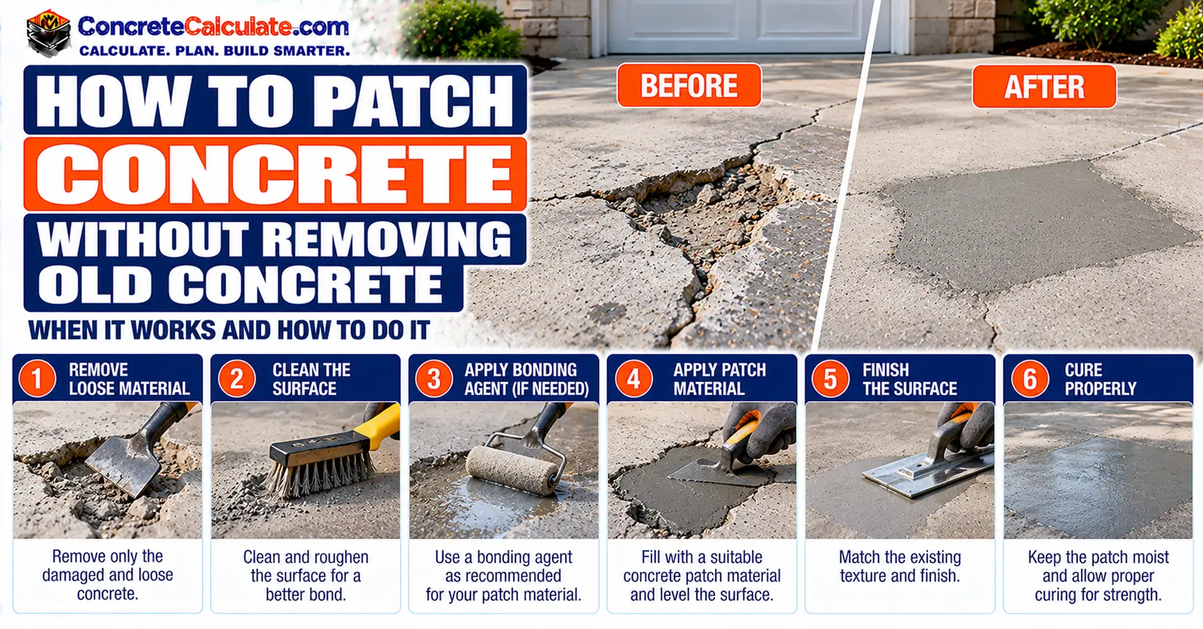 How to Patch Concrete Without Removing Old Concrete
