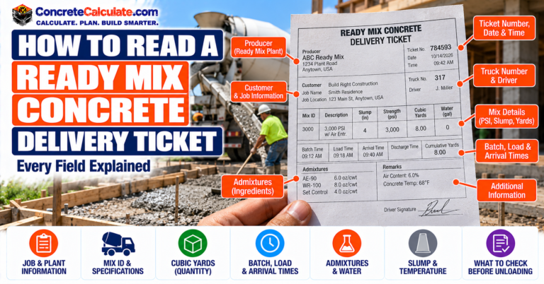 How to Read a Ready Mix Concrete Delivery Ticket