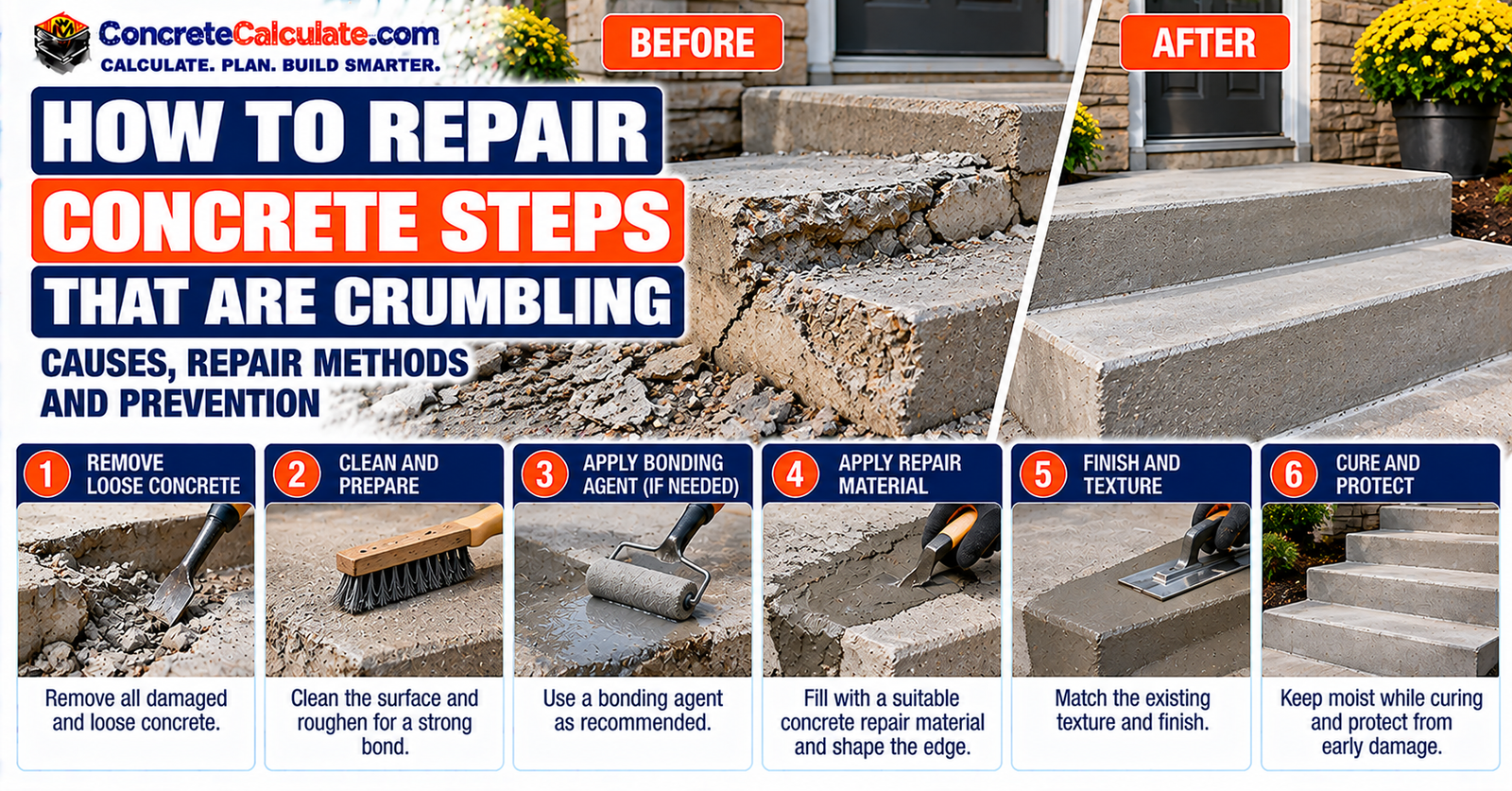 How to Repair Concrete Steps That Are Crumbling