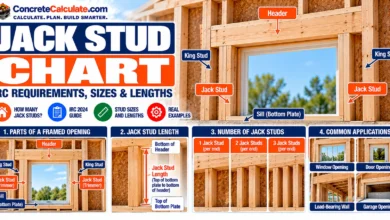 Jack Stud Chart - Number Required, Sizes and Framing Guide