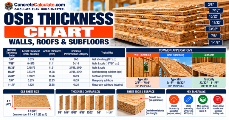OSB Thickness Chart - Standard Sizes, Span Ratings and Uses