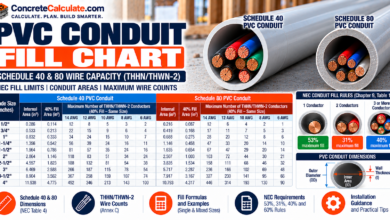 PVC Conduit Fill Chart - Schedule 40 and 80 Wire Capacity