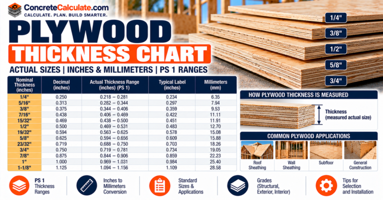 Plywood Thickness Chart - Performance Categories and Actual Sizes