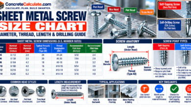 Sheet Metal Screw Size Chart - Gauge, Diameter, Thread & Length