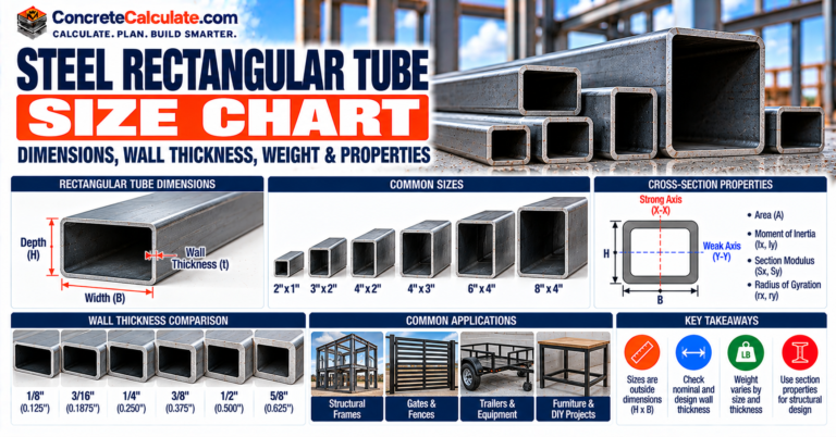 Steel Rectangular Tube Size Chart - Dimensions, Wall Thickness & Weight