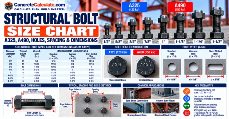 Structural Bolt Size Chart - Diameters, Hole Sizes & ASTM Grades