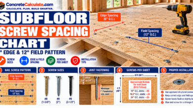 Subfloor Screw Spacing Chart - Edge, Field and Joist Fastening Subfloor Screw Spacing Chart - Edge, Field and Joist Fastening