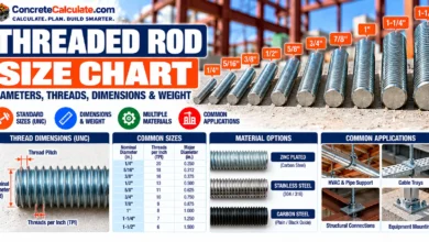 Threaded Rod Size Chart -UNC Threads, Diameters & Lengths