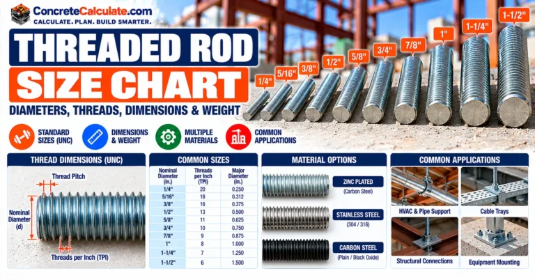 Threaded Rod Size Chart -UNC Threads, Diameters & Lengths