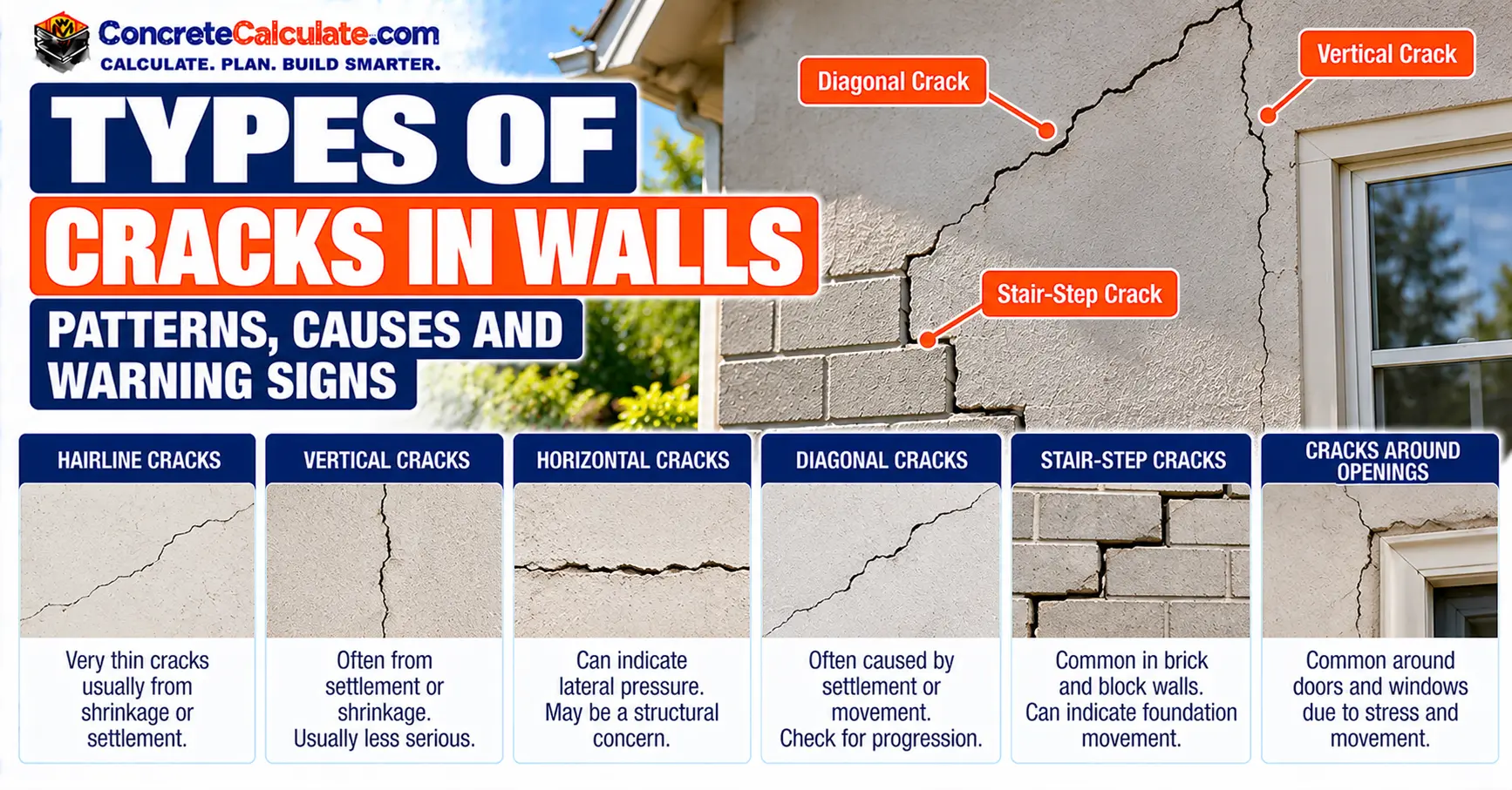 Types of Cracks in Walls - Patterns, Causes and Warning Signs