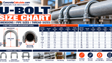 U Bolt Size Chart - Dimensions, Pipe Sizes and Thread Sizes